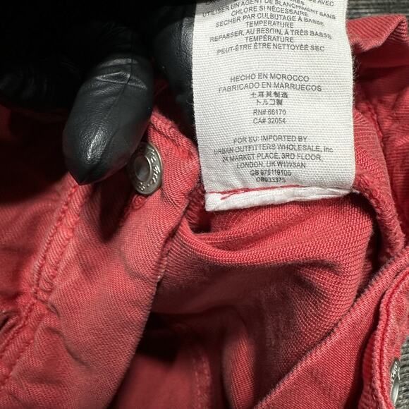 Free People Denim Jacket Women's L Red Christmas Pockets Trucker Rumors - Picture 11 of 13